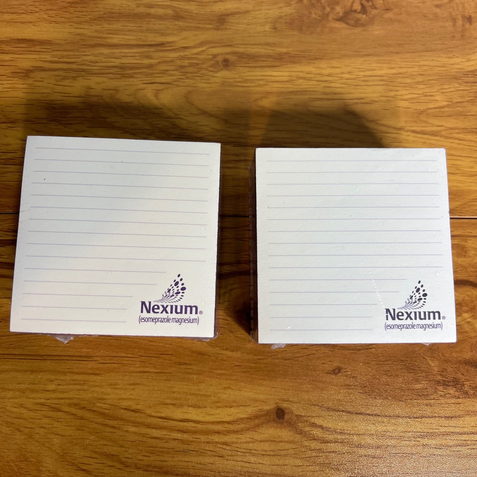 Nexium Memo Pad Set of 2 Purple Pharmaceutical Drug Rep Promo Post-it Blocks NEW