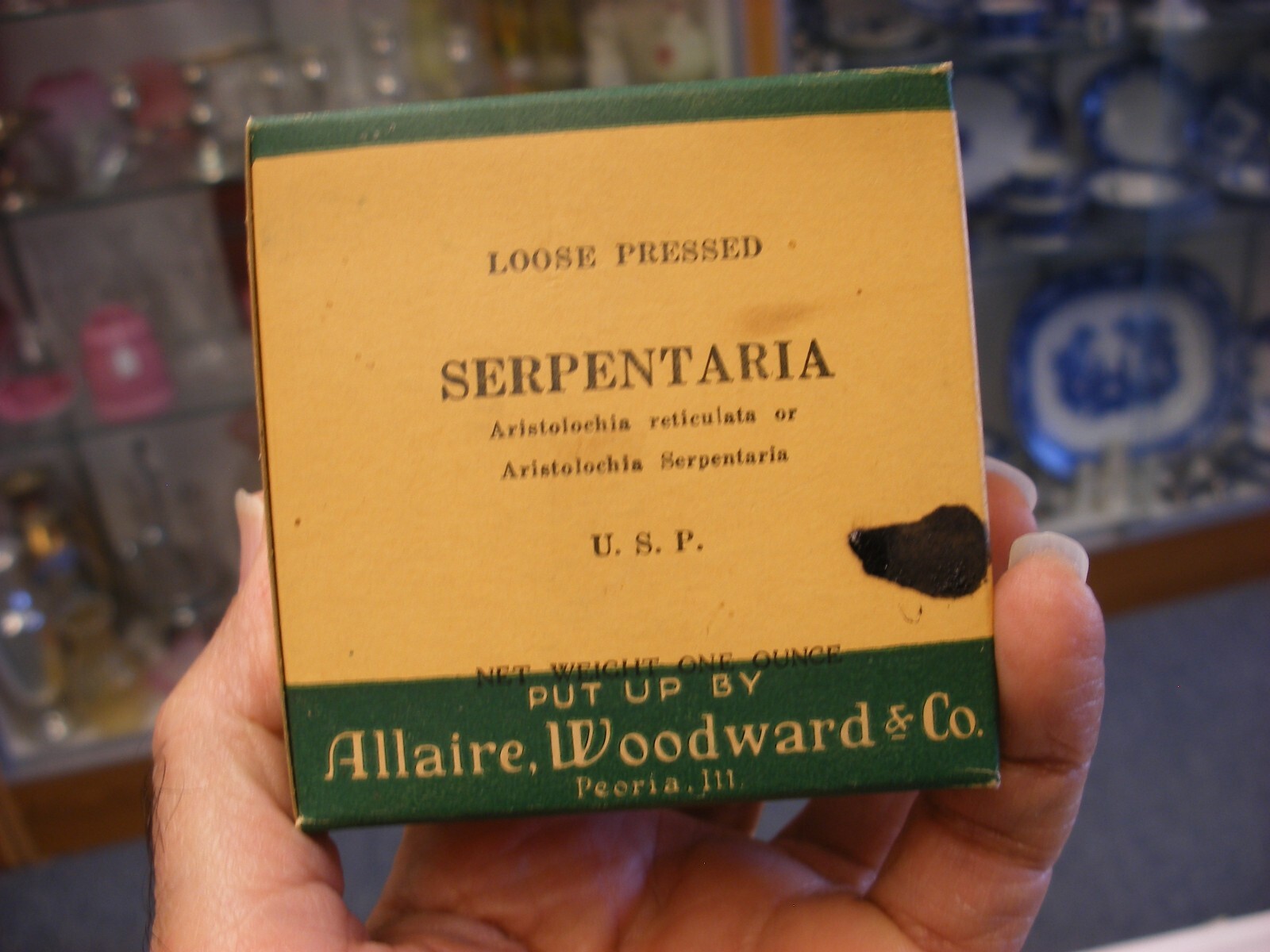 Vtg Medical Pharmacy Quack Cure Serpentaria Snakeroot Allaire Woodward Peoria IL