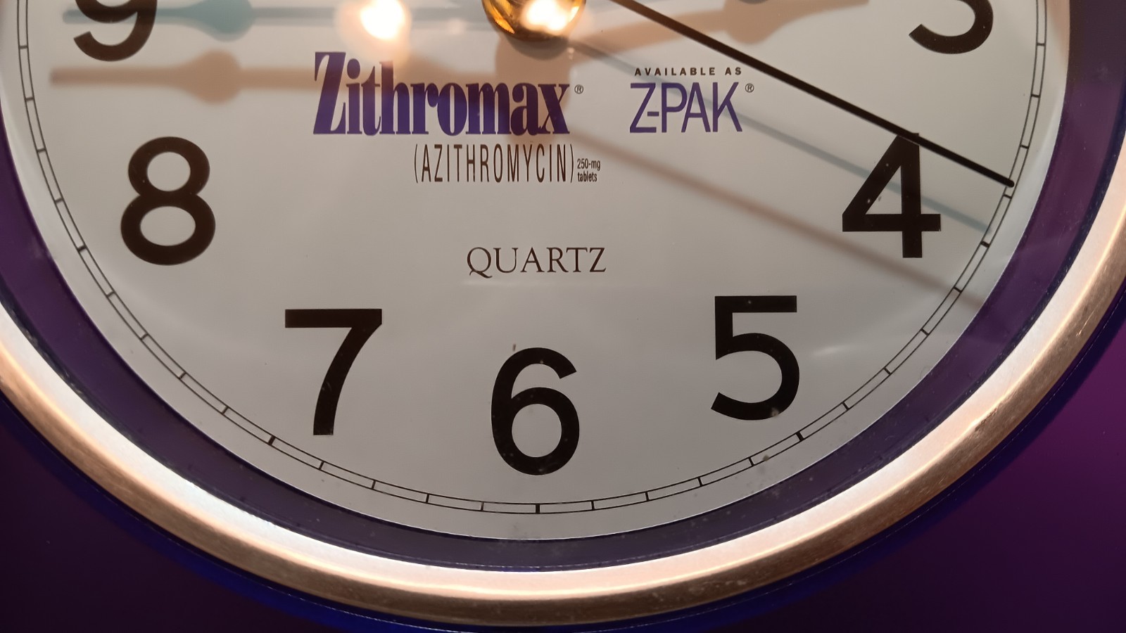pharmaceutical drug rep Advertising collectibles Purple Wall Clock