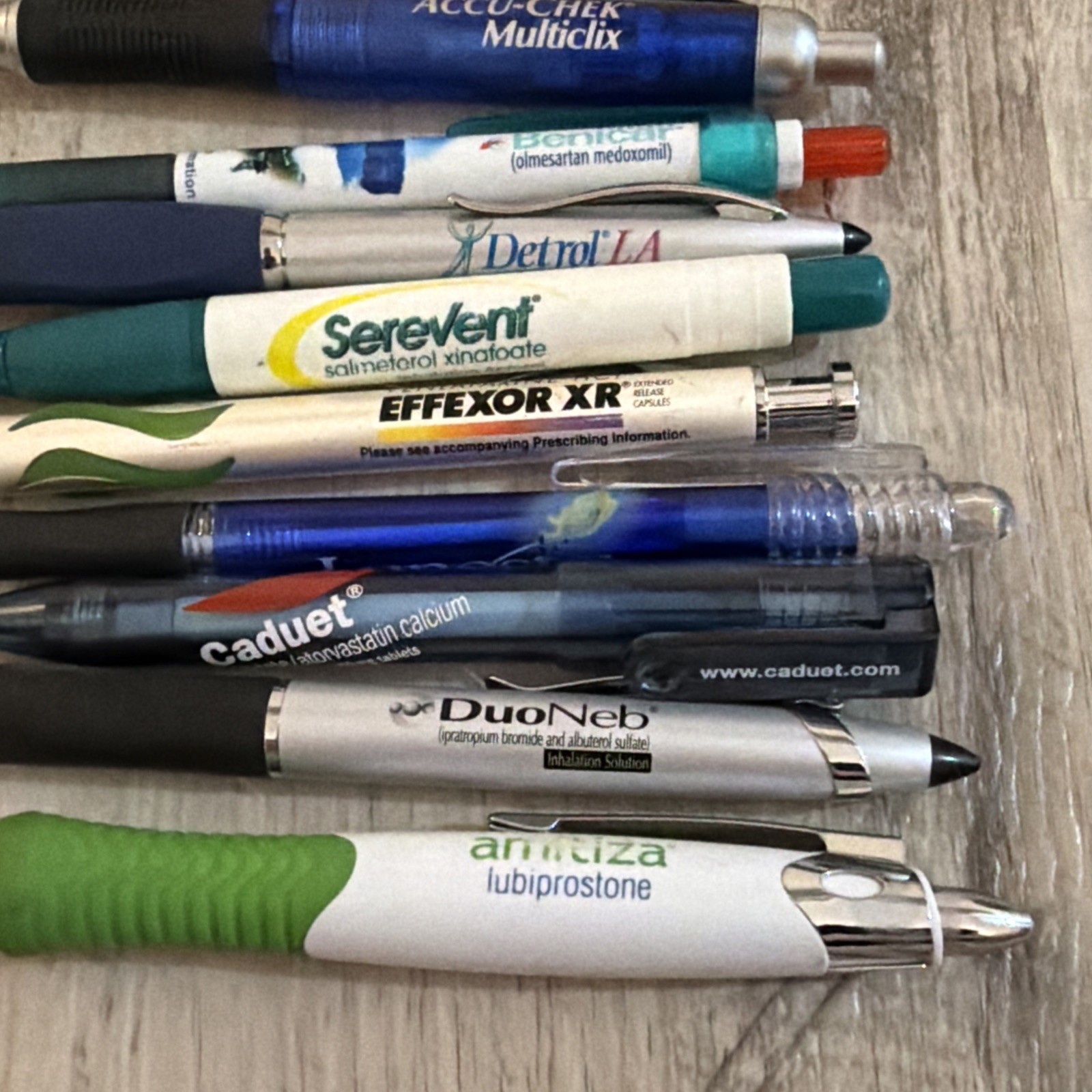 Lot of 8 Pharmaceutical Drug Rep Pens – Mixed Brands -Most Don’t Work- No Dupes