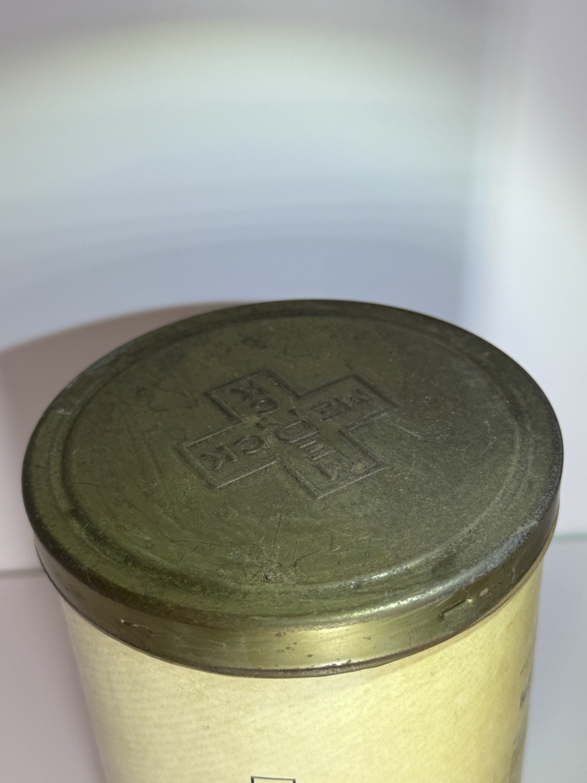 Antique Pharmaceutical MERCK Subcarbonate Of Bismuth Paper & Metal/Tin Can