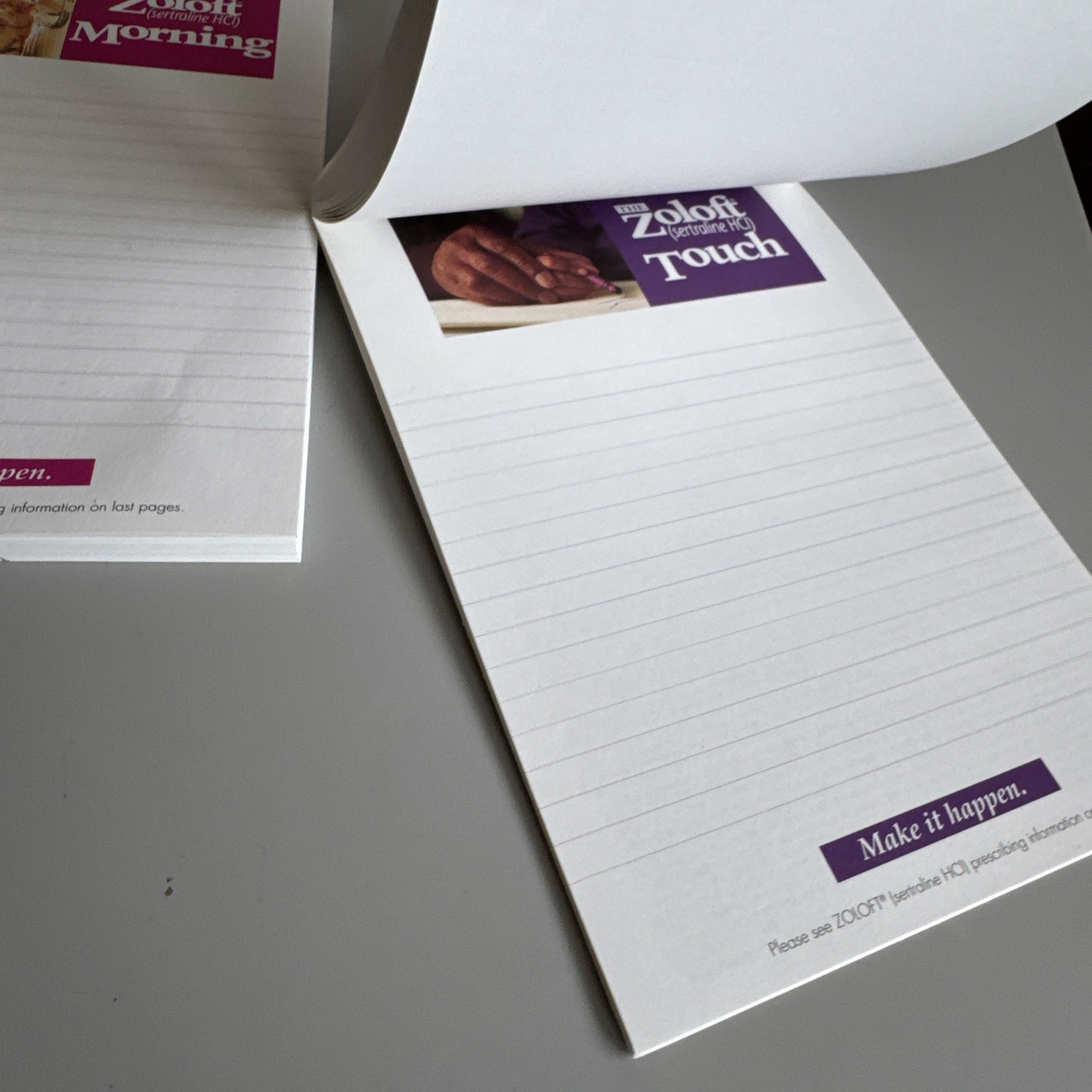 1996 Lot Of 2 Zoloft Pharmaceutical Notepads Advertising Promo drug Rep