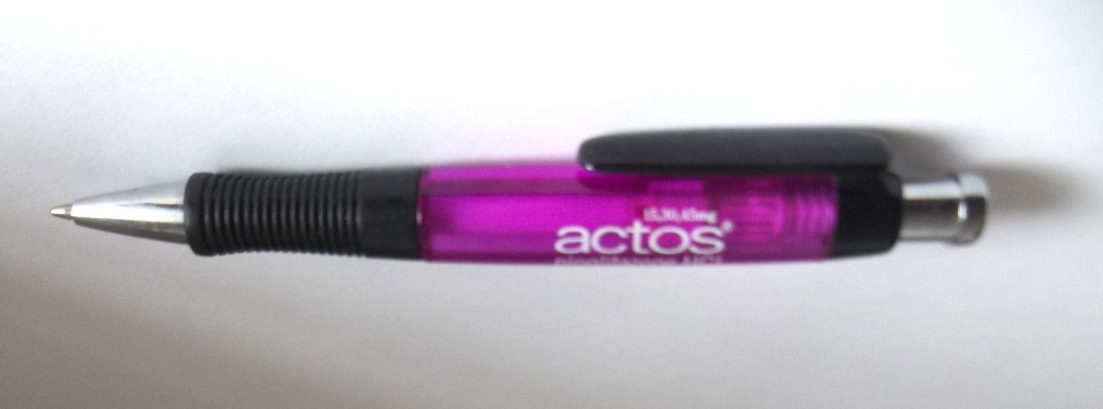 Actos Pioglitazone Promo Pen – Mixed Metal/Plastic – Rubber Grip – Med Wt
