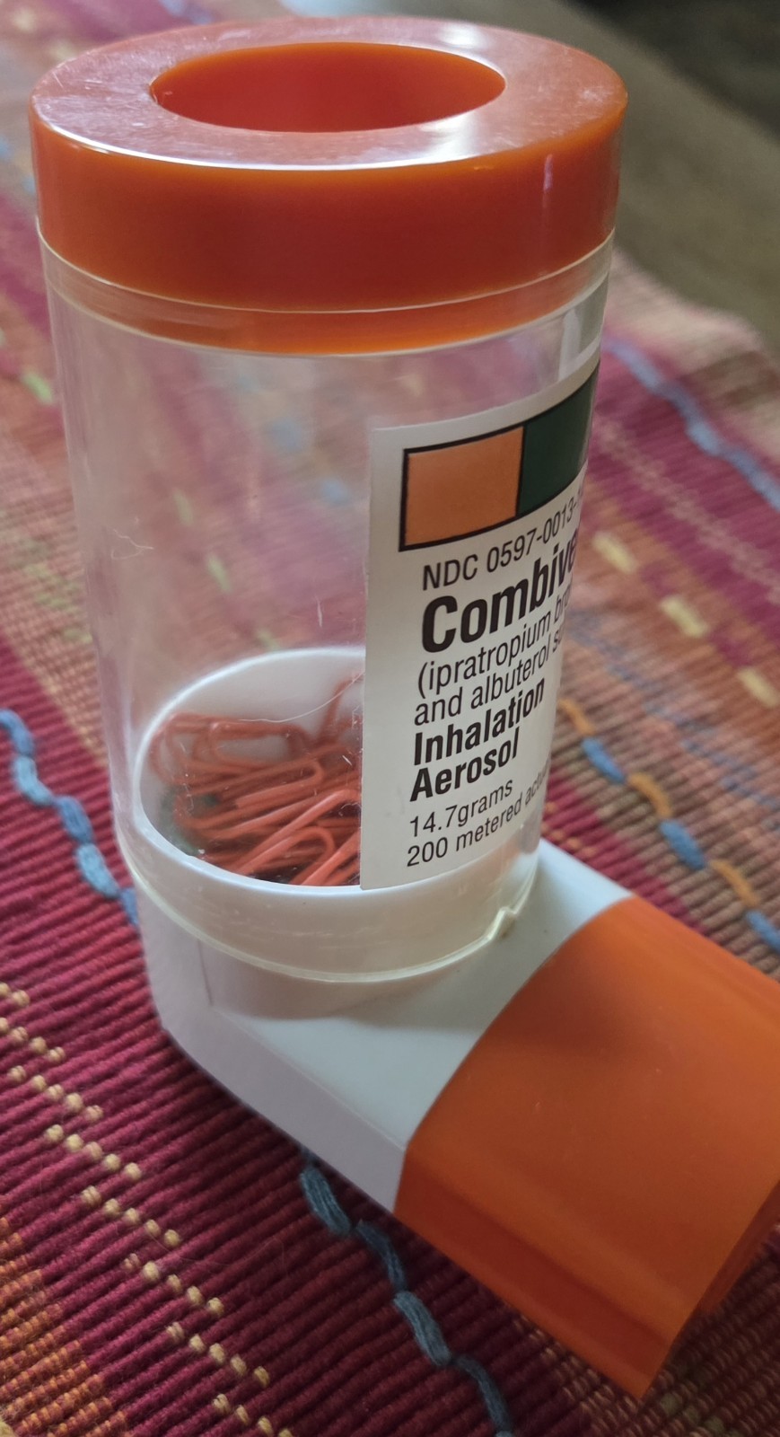 Vintage Combivent Inhaler Pharmaceutical Drug Rep Promotional Paperclip Holder