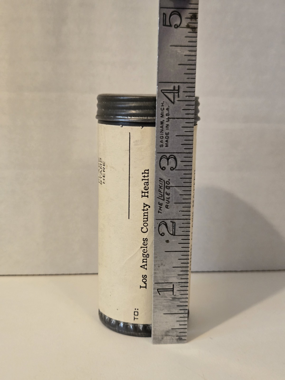 Vintage Los Angeles Health Department Laboratory Test For Syphilis Mailing Tube