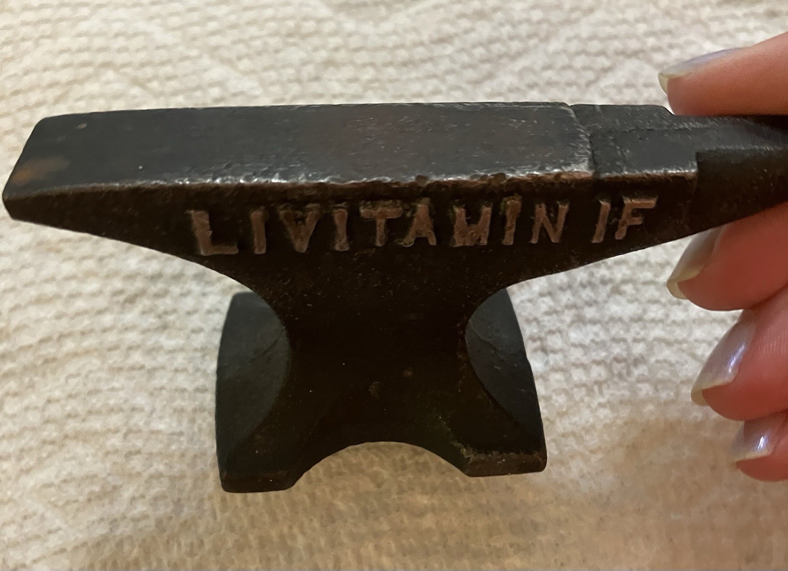 Vtg Med Pharma Advertising Cast Mini Anvil IF Massengill Co Intrinsic Factor B12