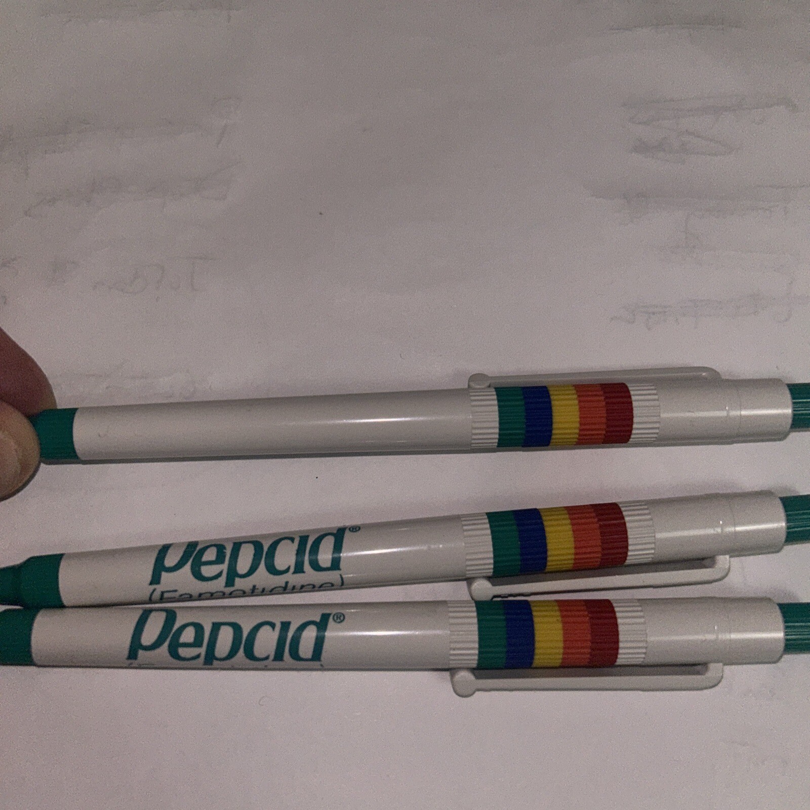 Lot Of 3 Merck Pepcid Rainbow Plastic PENS, DRUG REP. Pharmaceutical. LGBTQ