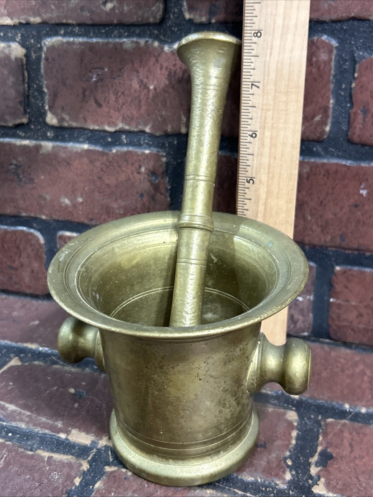 Antique Brass Mortar and Pestle