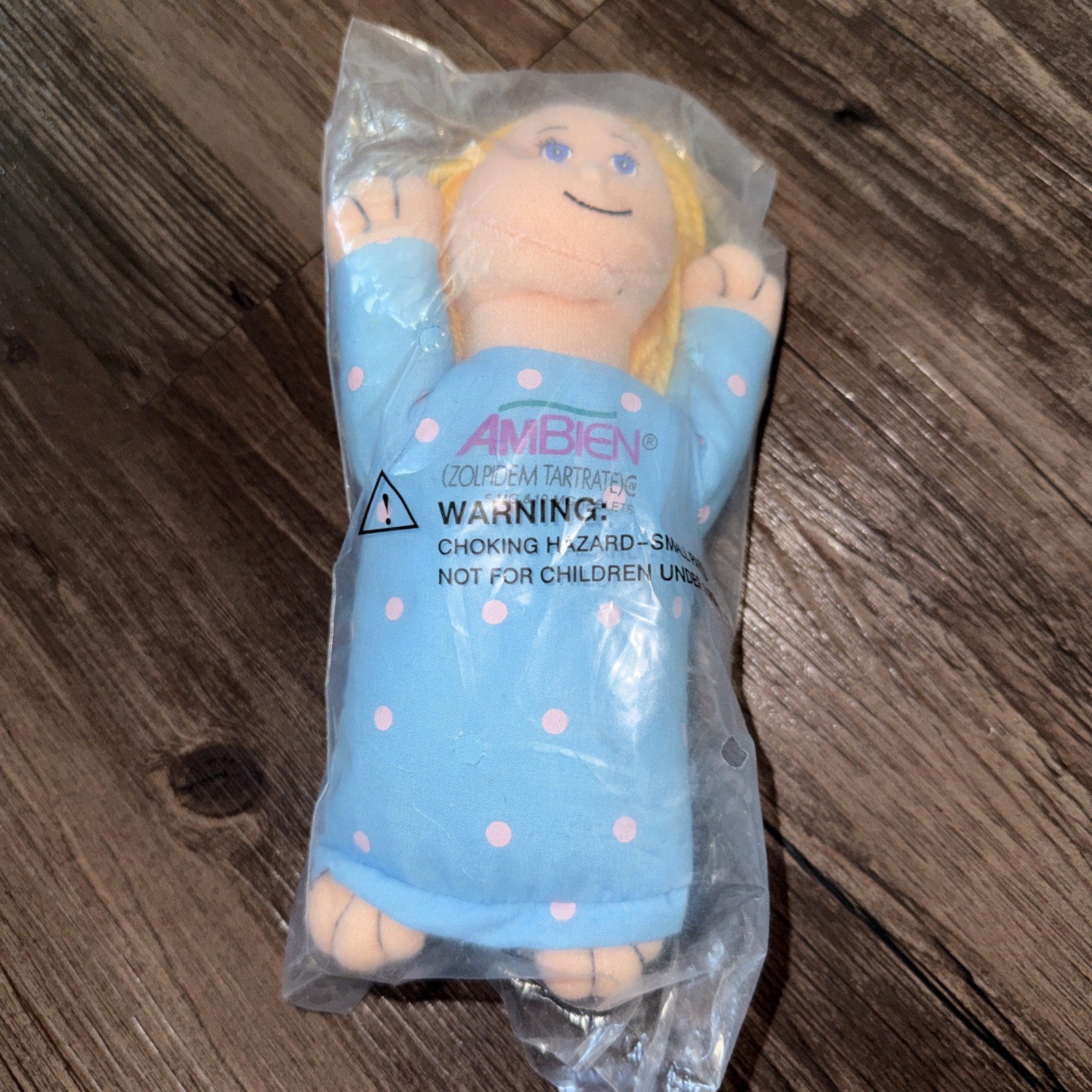RARE Vintage AMBIEN Sleepy Girl Plush Beanbag Doll – Pharmaceutical Promo! NEW!
