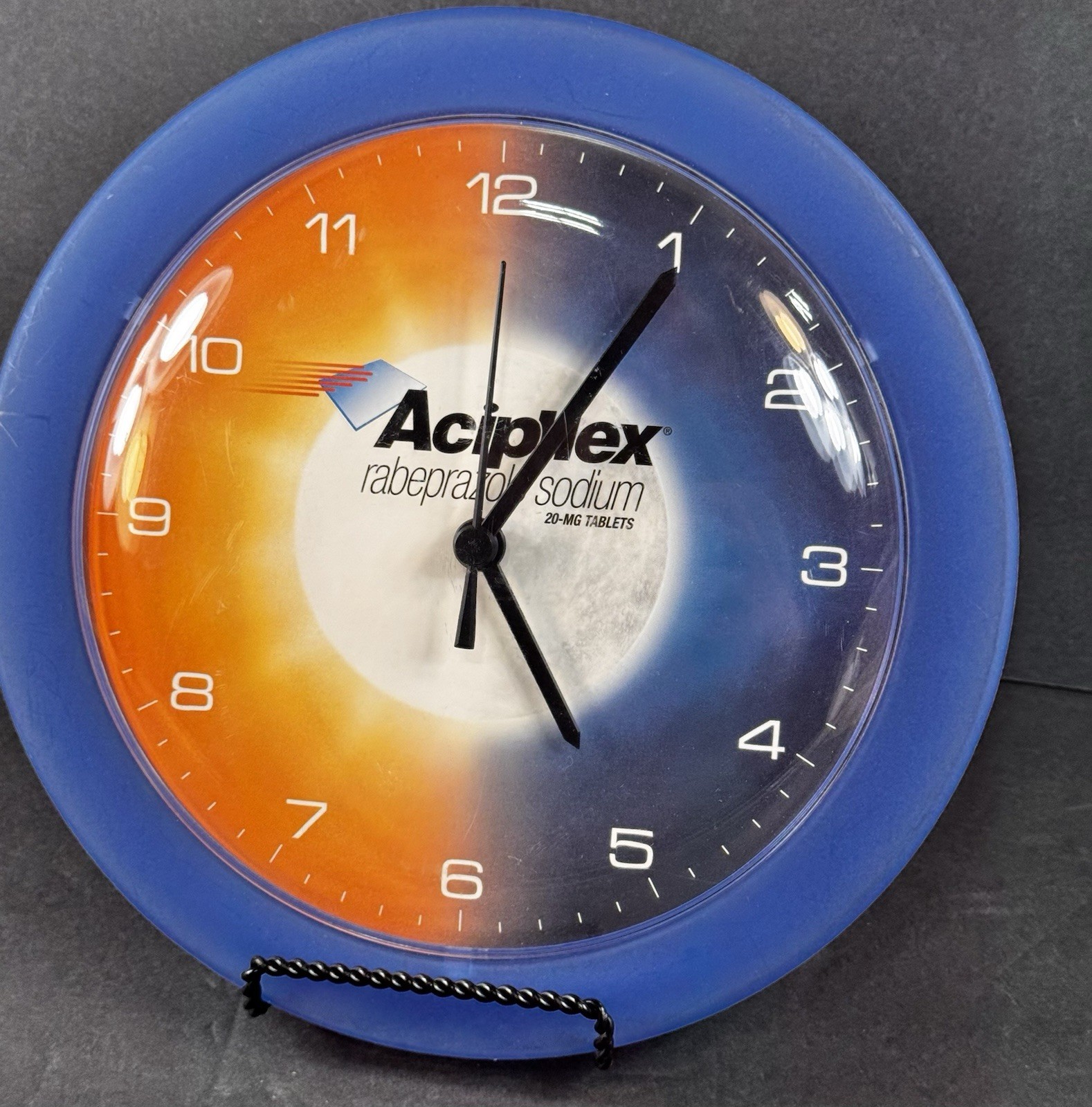Aciphex Rabeprazole Sodium Advertising Wall Clock Blue Orange Pharma Promo￼