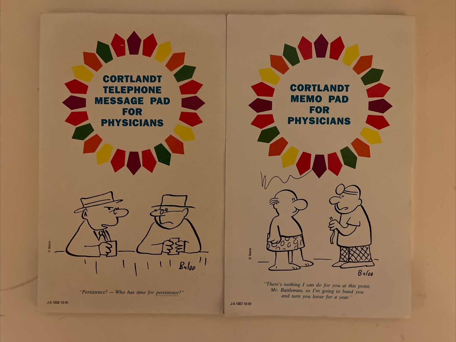 MONOPRIL Cortlandt Memo And Telephone Message Pads For Physicians Set Of Two