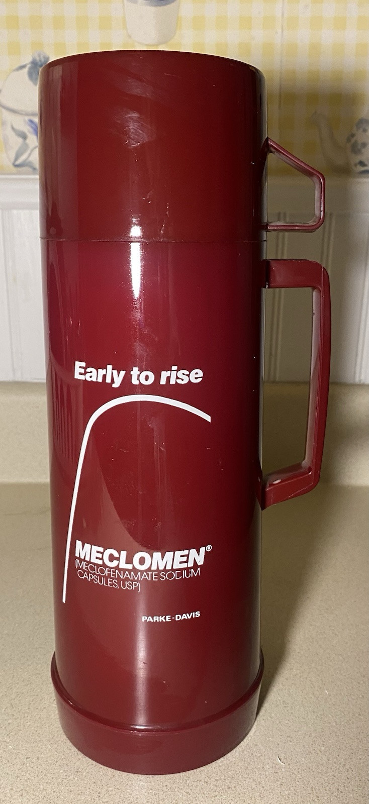 Meclomen Pharmaceutical Drug Rep Promo Aladdins Quart Coffee Thermos Promotional