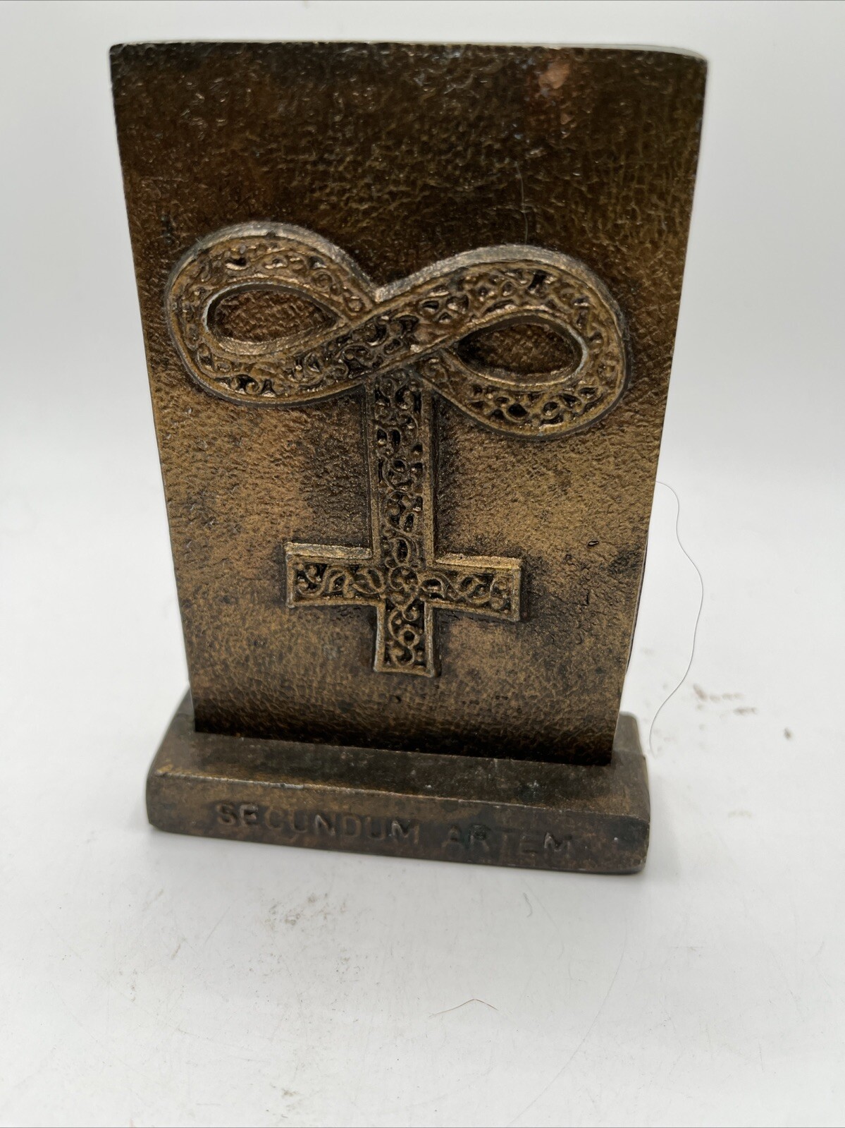Vintage PHARMACY Bookend BRASS Tinactin 1979 SECUNDUM Artem PAPERWEIGHT