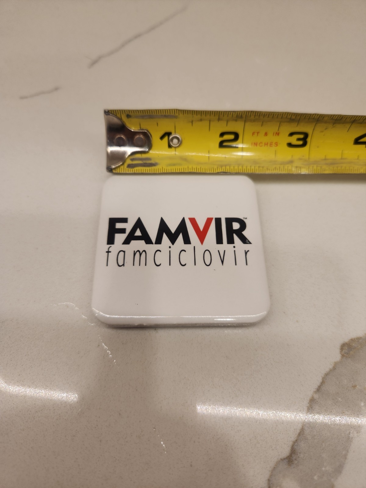 Drug Rep FAMVIR Pharmaceutical Collectible Square Ceramic Fridge Magnet
