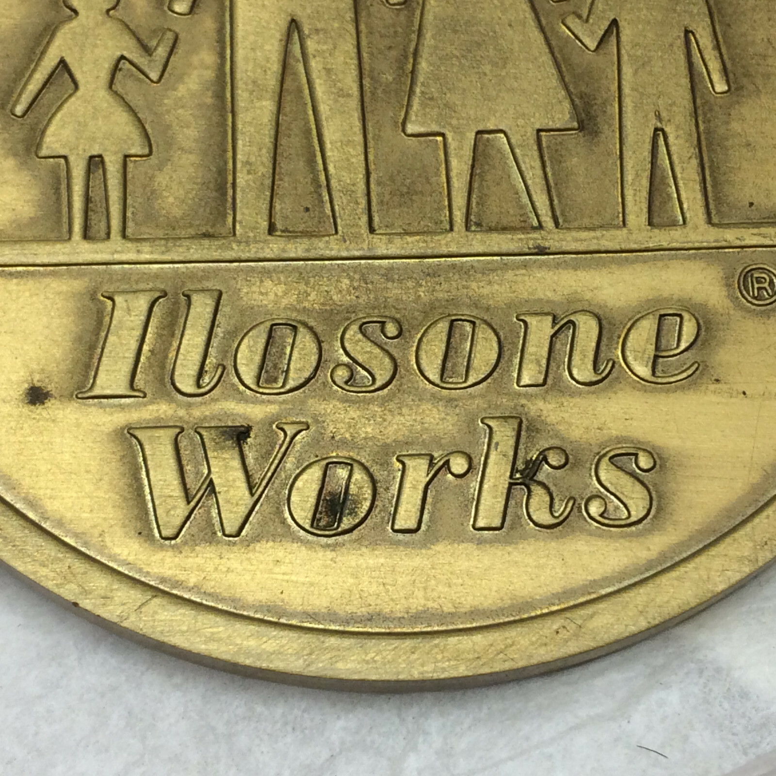 Vintage Metal Paper Weight Advertising Ilosone Pharmaceutical Drug Item