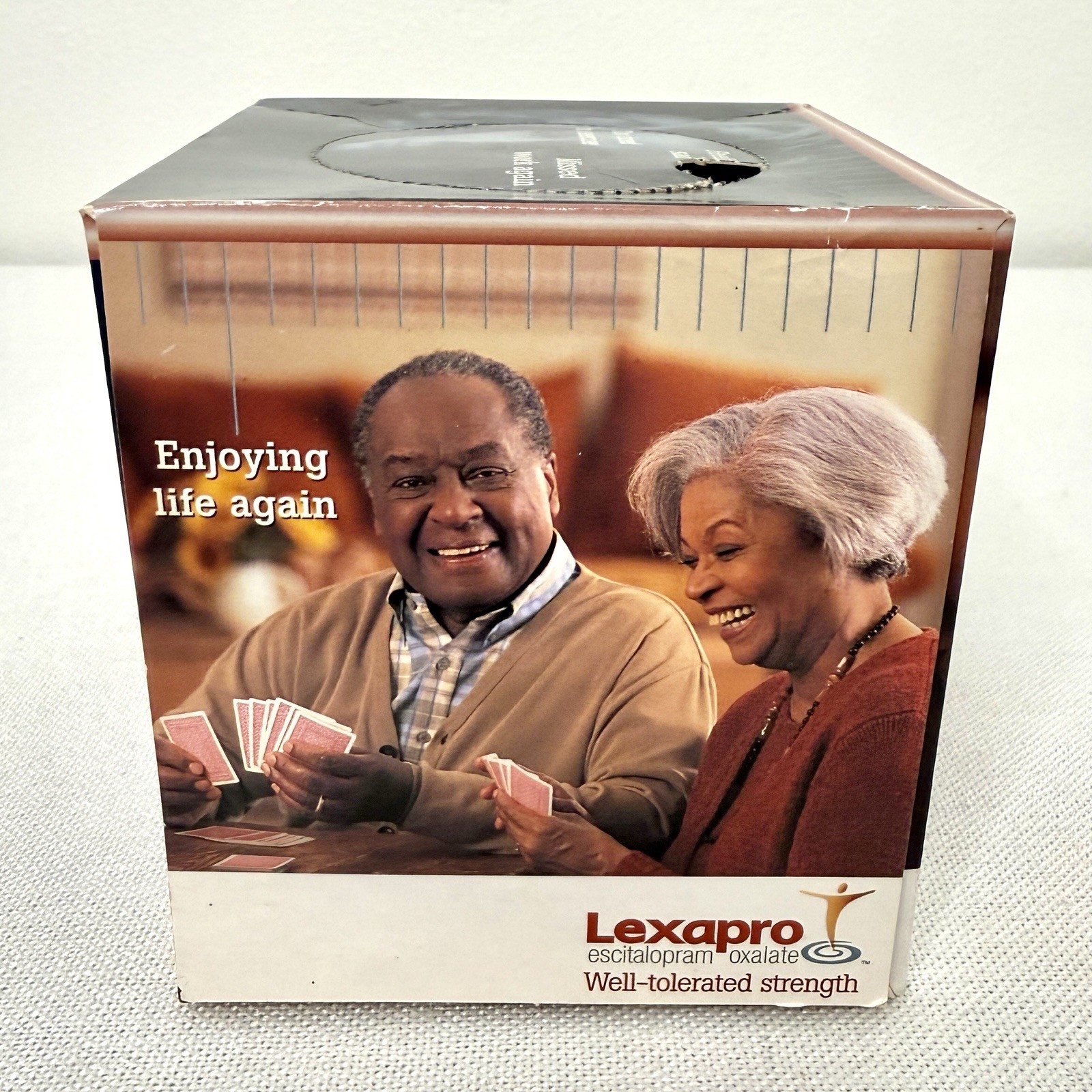 Vintage Lexapro Drug Rep Pharmaceutical Advertising Tissue Box Holder Promo 2003