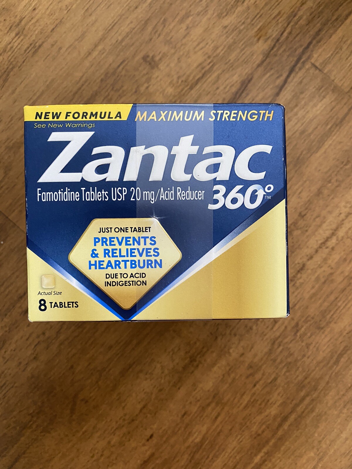Zantac 360 Maximum Strength Acid Reducer Tablets, 8 Tabs, 3 Pack, 24 Total Tabs