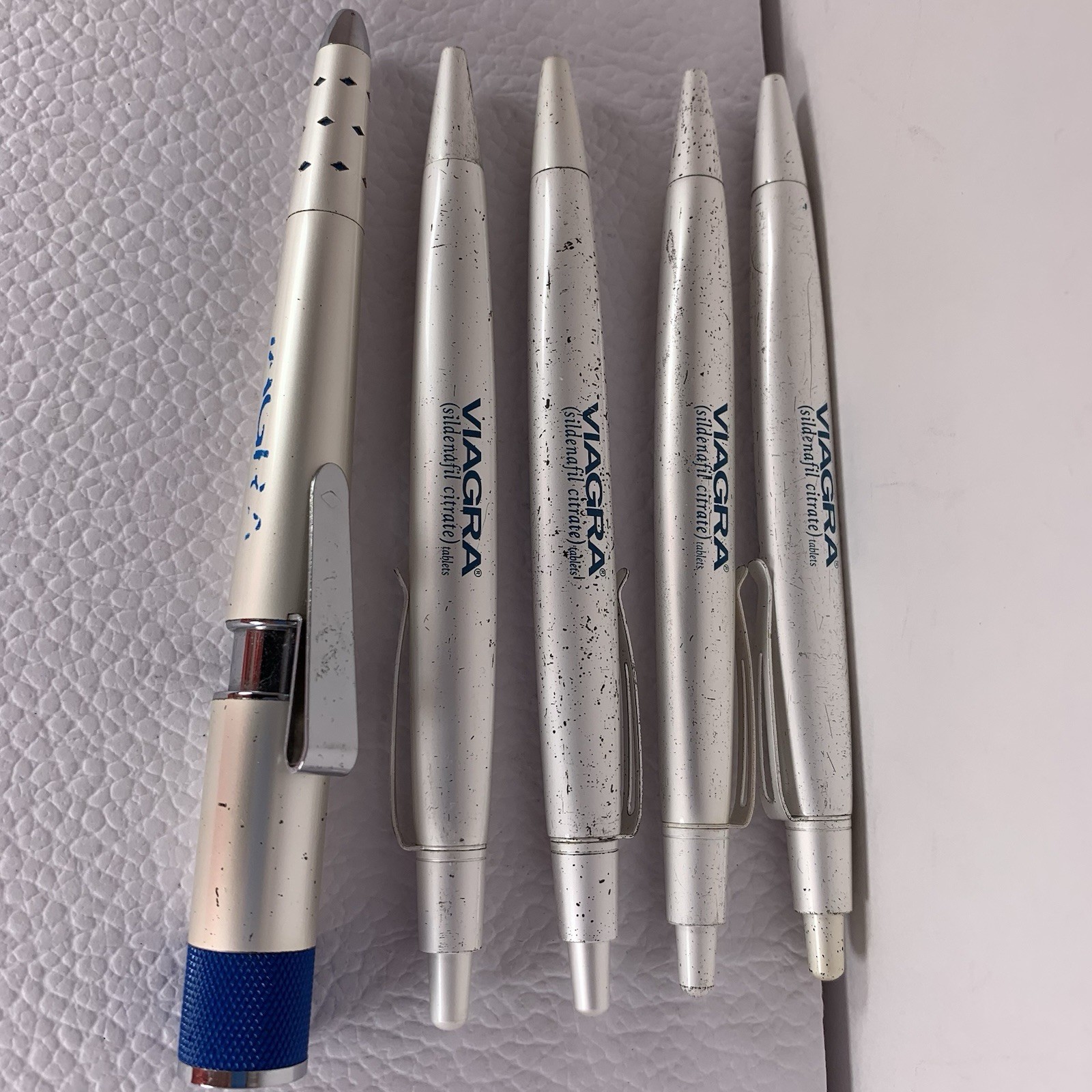 Viagra Heavy Metal Pen Pharma Drug Rep Collectible Pen Lot Of 5 Scratches workin