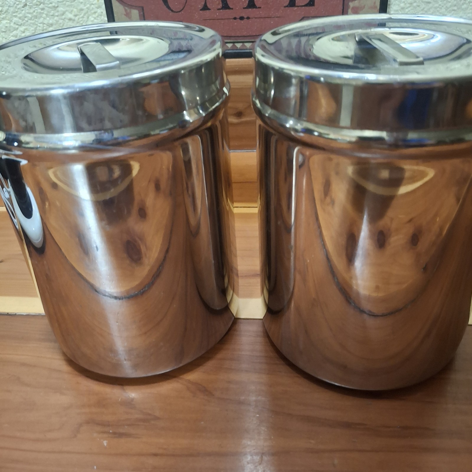 Vollrath 8802 Stainless Steel Canister Set Of 2 Heavy-Duty Container W/lids Vtg