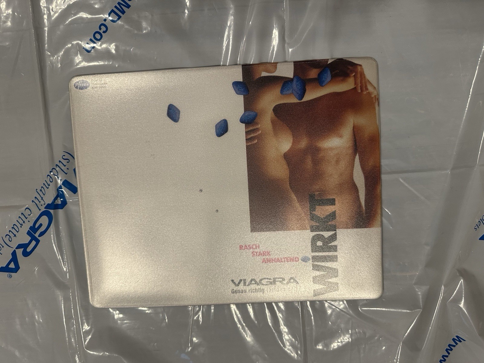 VERY RARE Early Pfizer Viagra Gel Mousepad With Floating Blue Pills Zurich