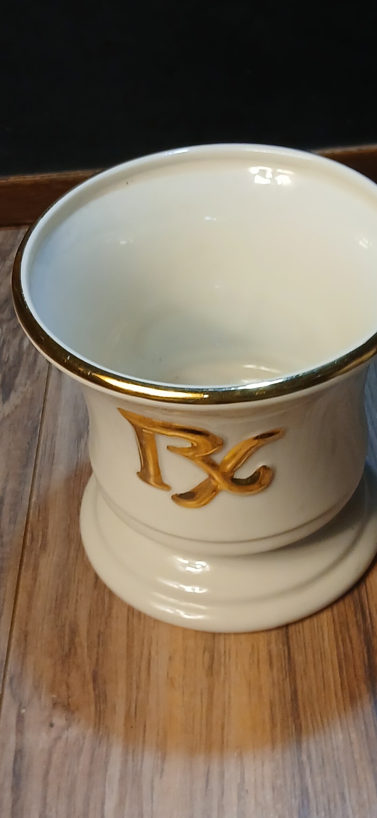 Vintage Blair Specialties Mortar ?(No Pestle) Apothecary Display Retro Gold Gilt