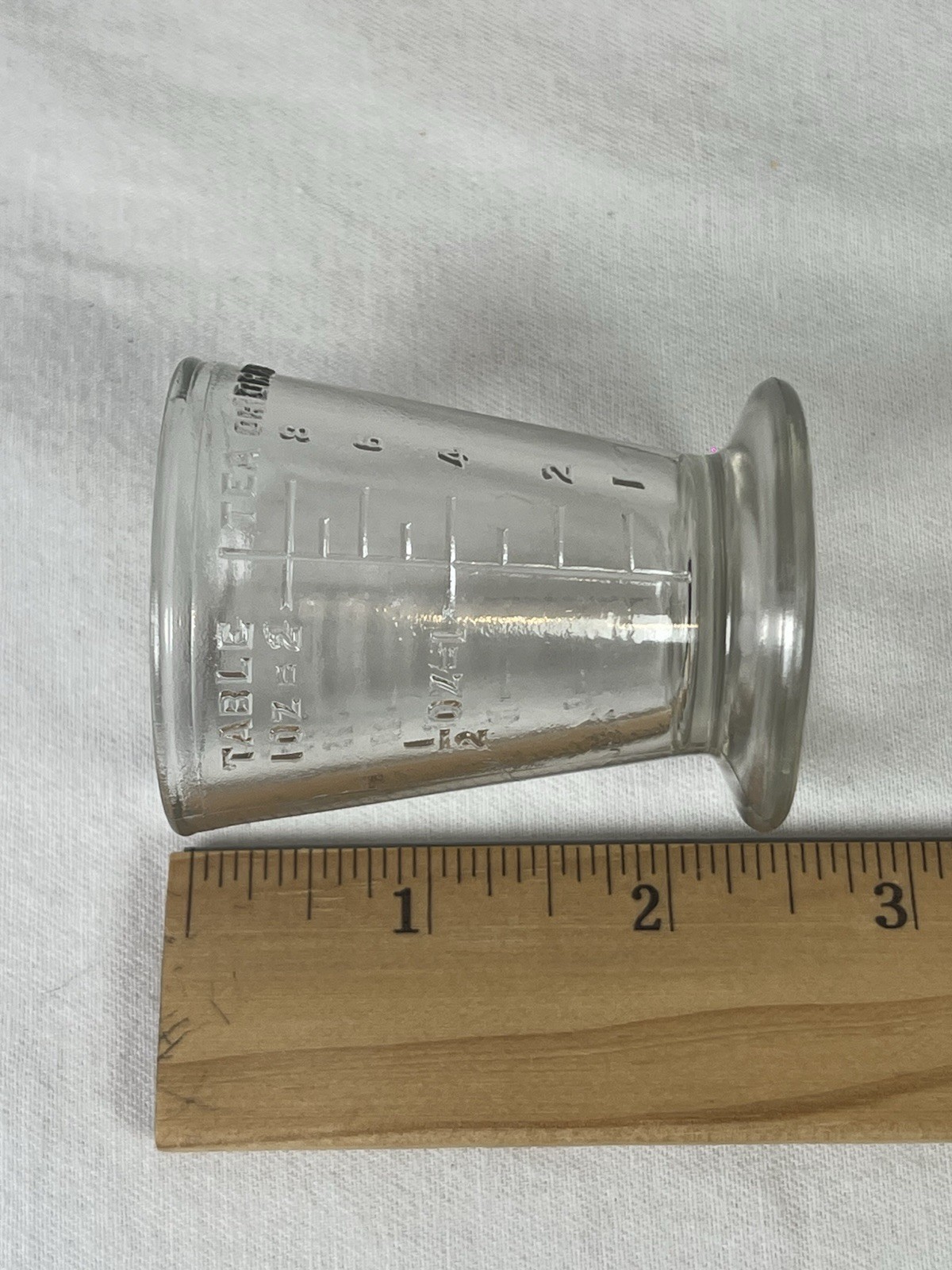 Armstrong Cork De Luxe Medicine Glass Measuring CCs Drams Teaspoon Tablespoon