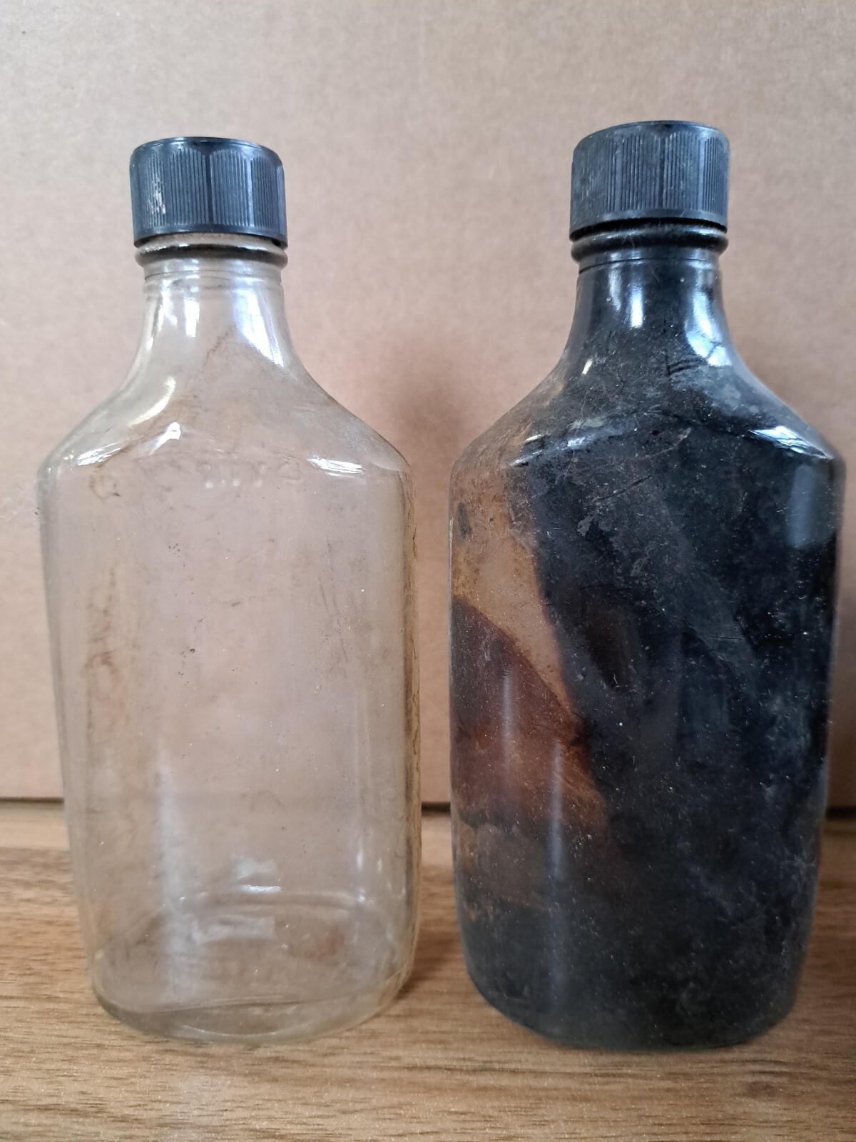 Pharmacy Apothecary Amber & Clear Glass 8oz Bottles. Owens