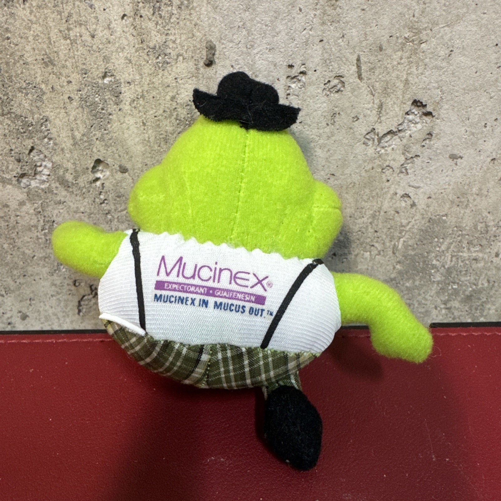 Mucinex Mr Mucus Mini Melts Green 4” Toy Pharma Drug Rep Promo Ad