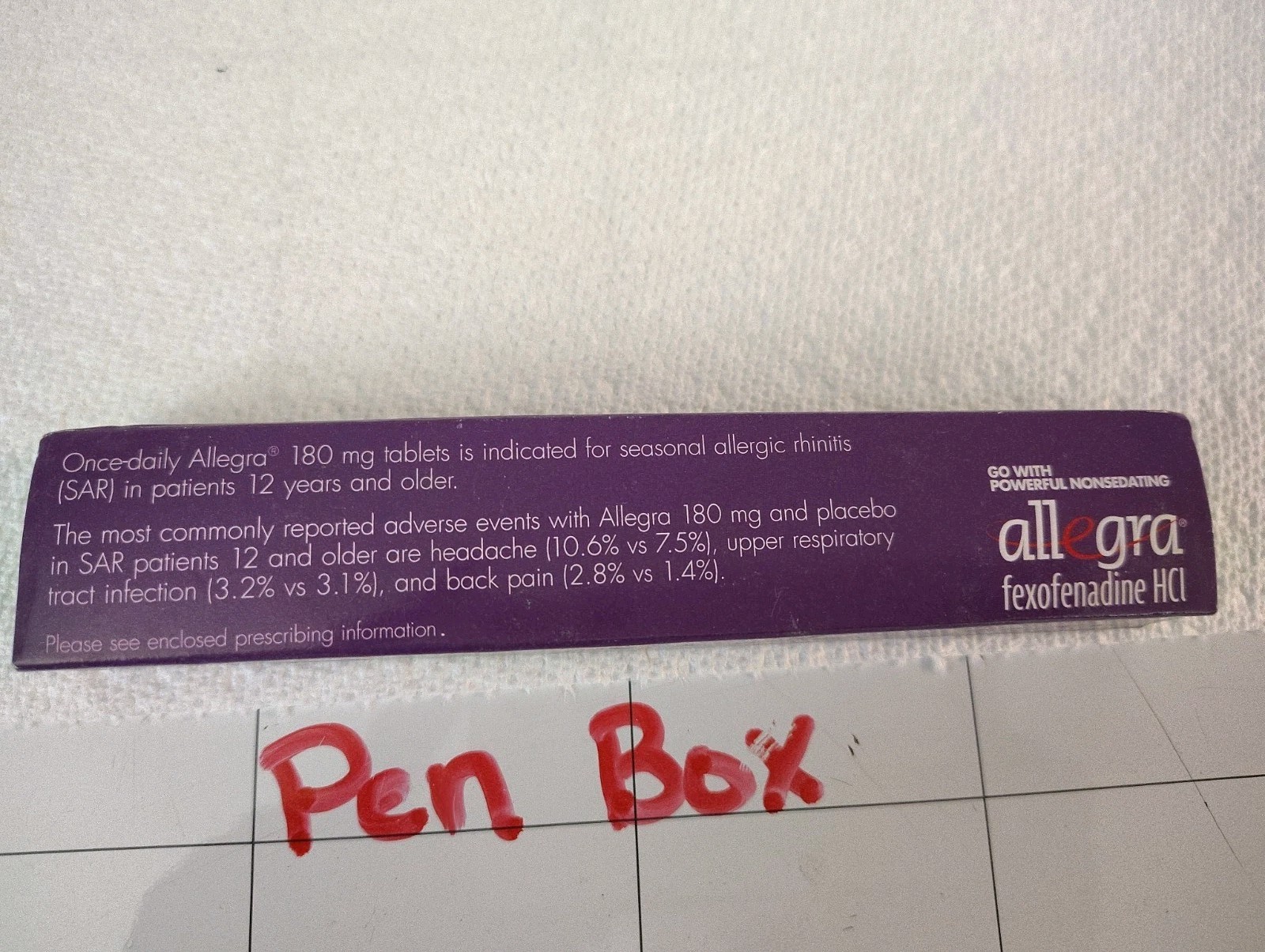 ALLEGRA PEN – Pharma Swag – Drug Rep “LIGHT UP” Pen w/ Case, Box & Insert NEW