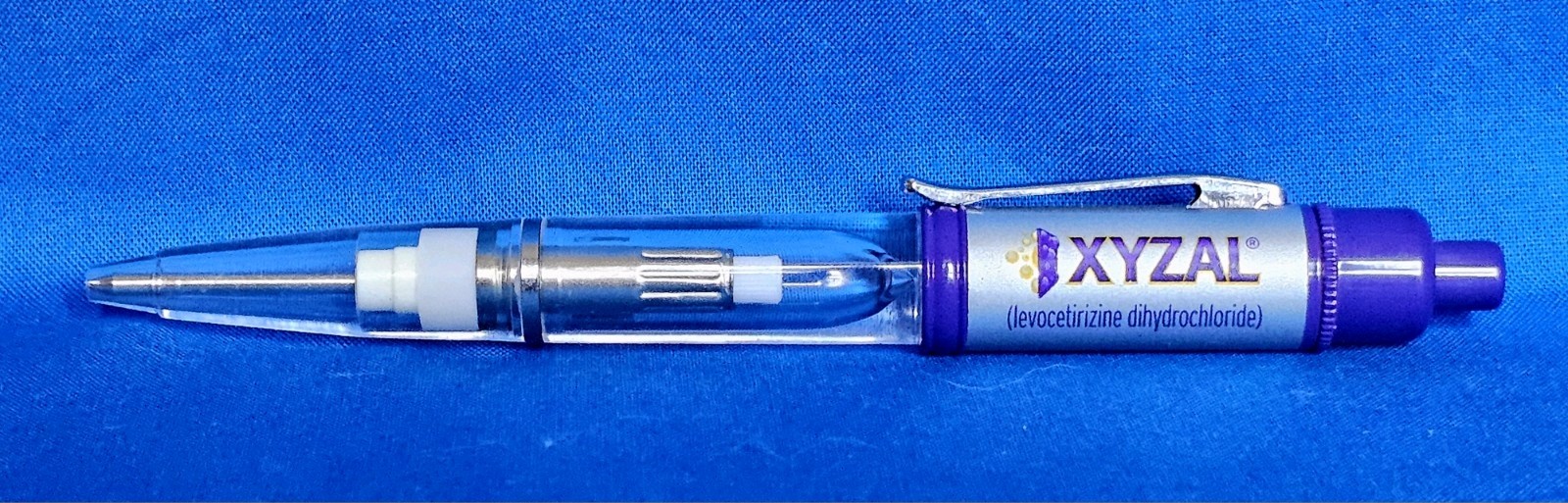 XYZAL 4 Drug Rep Ink PEN Light Up Purple Gold Collectible Pharmaceutical Medical