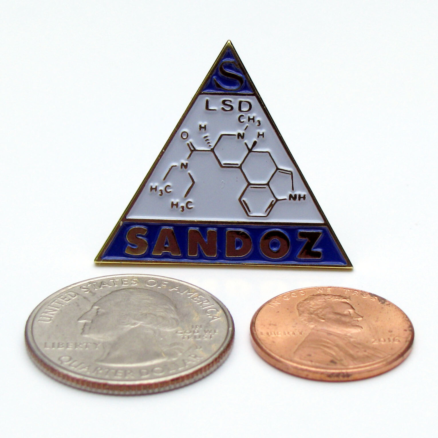 Sandoz pharmaceutical LSD lapel hat pin Albert Hofmann