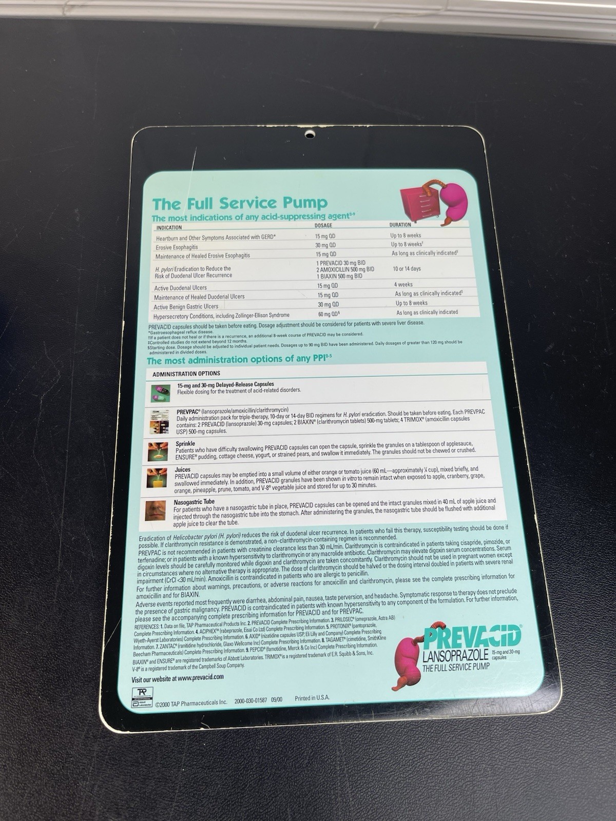 Prevacid Lansoprazole Clipboard Drug Rep Pharmaceutical Promo Advertising