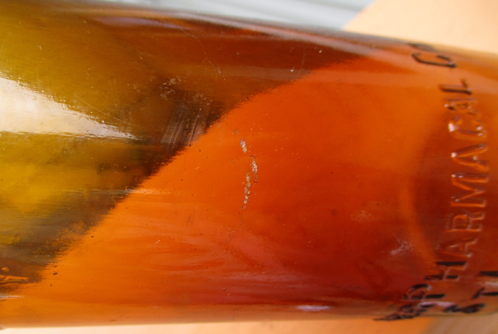 Hymosa Medicine Bottle Walker Pharmacal Company St. Louis Glass Amber