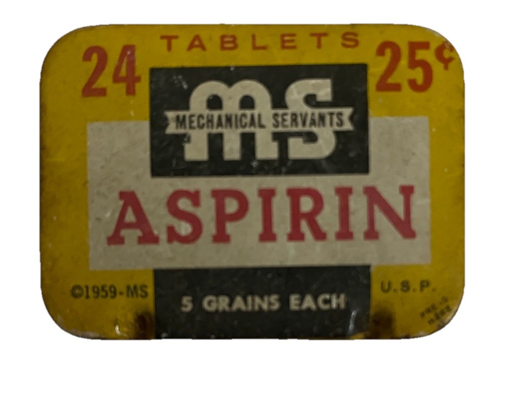Vintage MS Mechanical Servants Vintage Aspirin – 1959 – Used DISPLAY ONLY