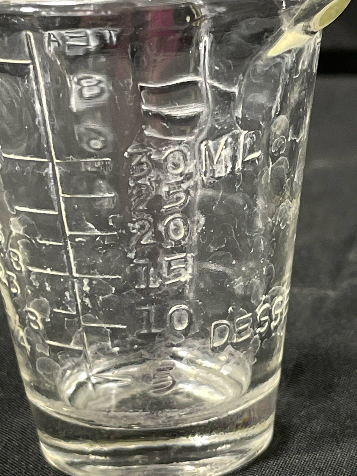 Vintage Apothecary Measuring Glass “Dessert” Marker Medicine Shot Glass
