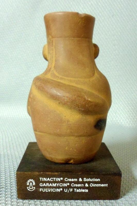 Tinactin Drug Rep Mochica Medicine Man Peru Red ware Clay Figure