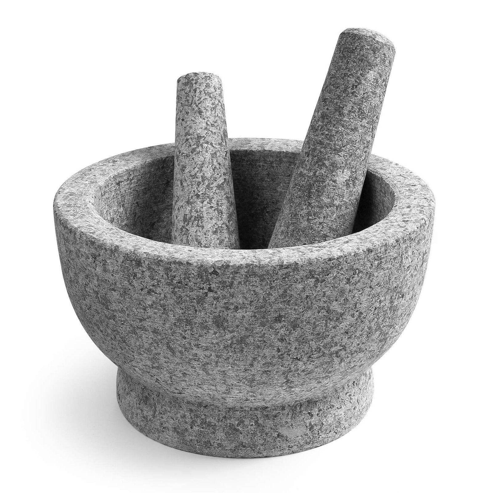 8 Inch Large Capacity Mortar and Pestle Set – One Mortar and Two Pestels – Na…