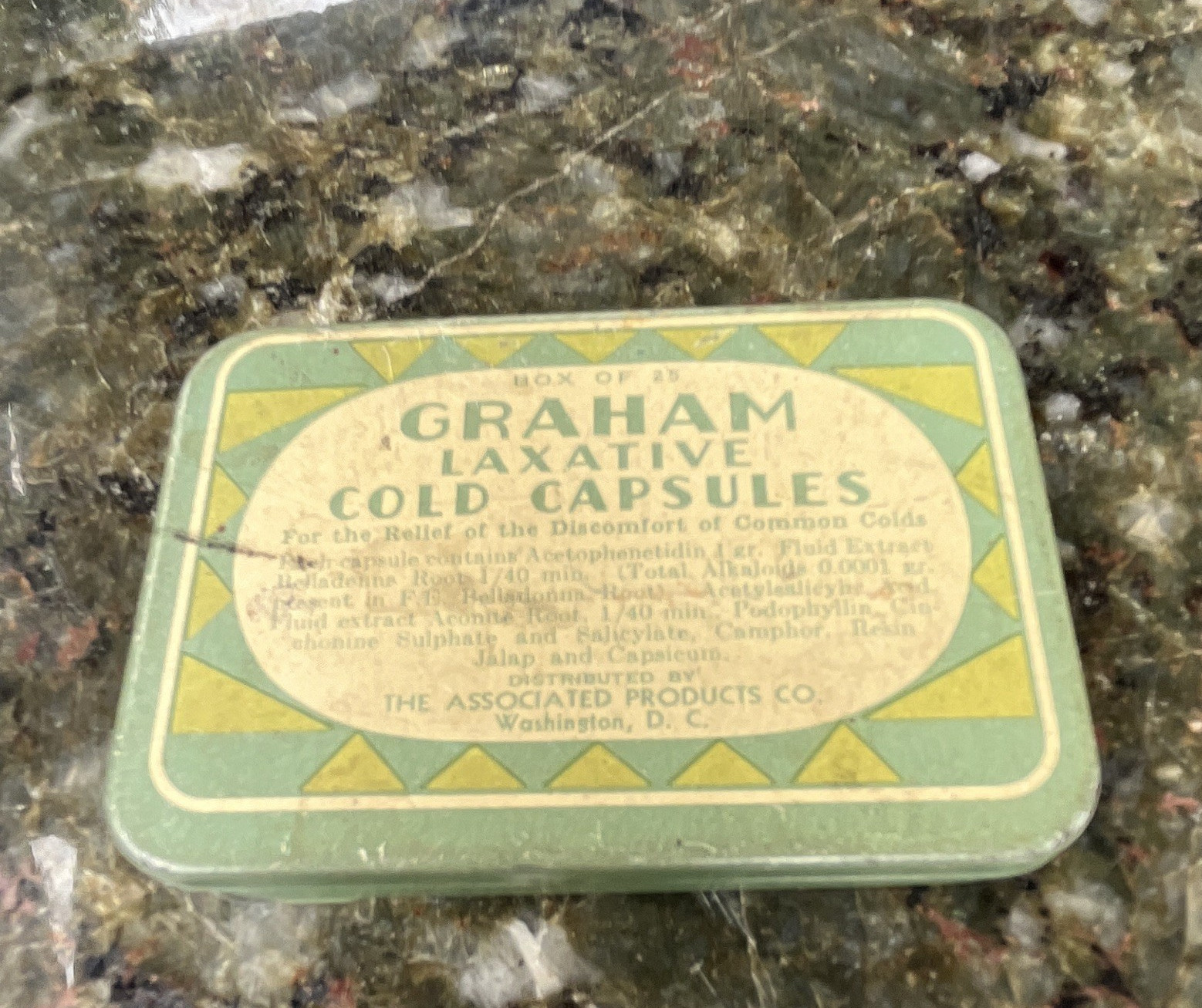 Vintage Graham Laxative Cold Capsules Metal Tin – Associated Products