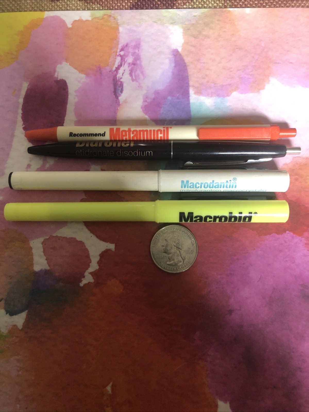 Lot Of 4 Pen Drug Rep Pharmaceutical Promo Medical Advertising Pens