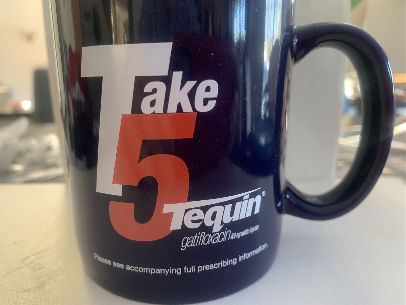 Vintage Take 5 Tequila Coffee Cup Mug Pharmaceutical Advertisement NEW