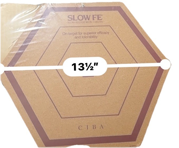 1987 Slow Fe Iron CIBA Pharmaceutical Promotional Cork Dartboard – Sealed