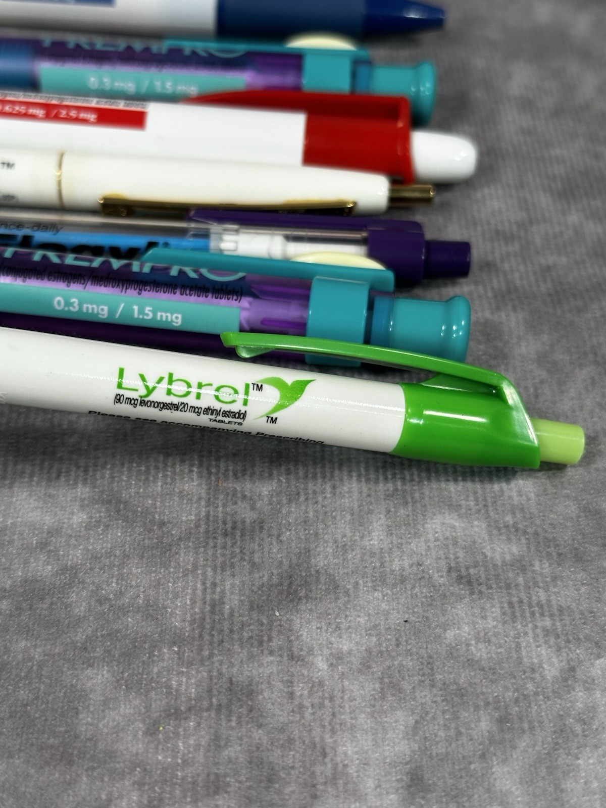 Pharmaceutical rep medication drug ink pens women’s health Premarin Flagyl Ortho