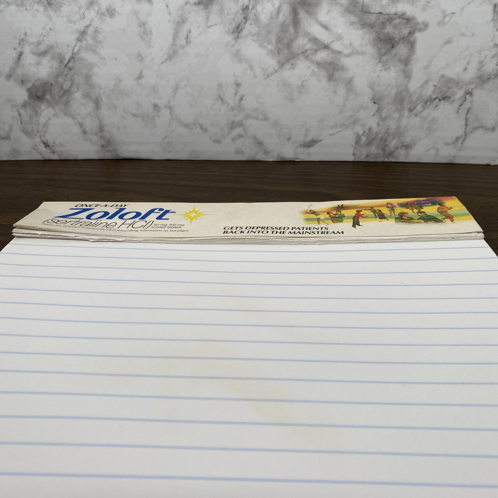 VTG 1992 Zoloft Drug Rep Collectible Doctor Notepad 8.5 x 12.5” Pharmaceutical