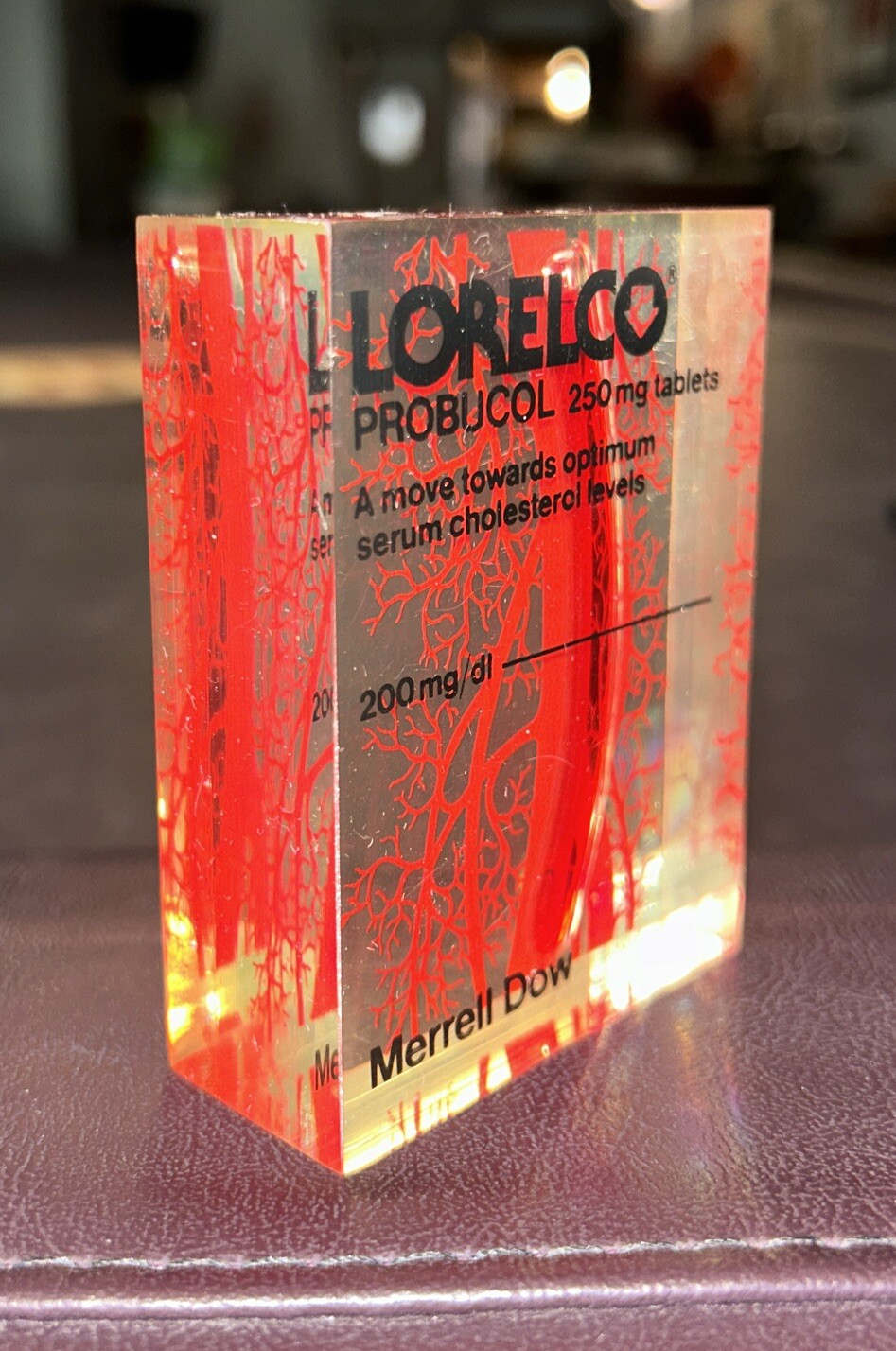 Acrylic Level Drug Advertising Premium Probucol Lorelco Cholesterol Medicine