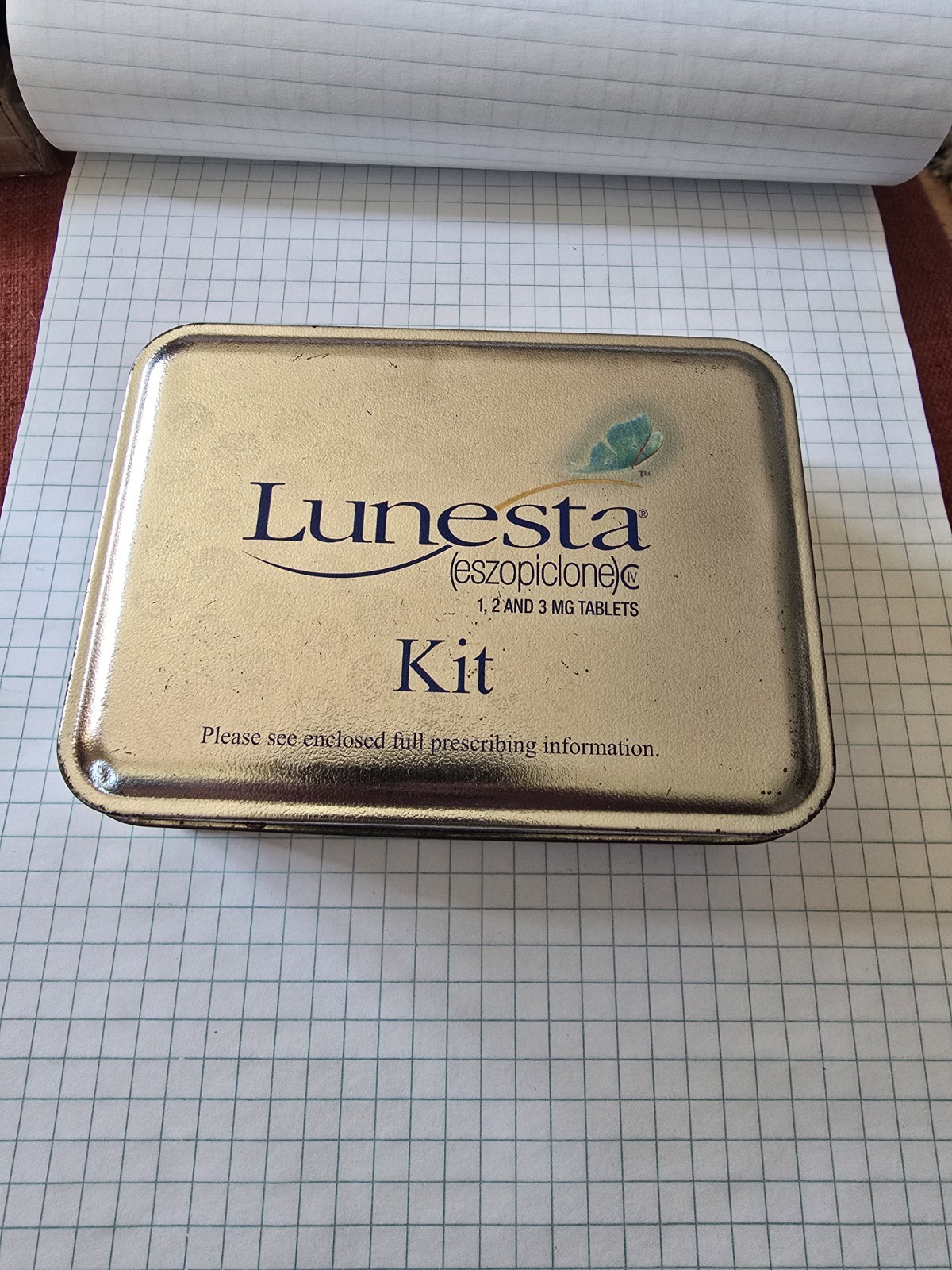 Lunesta Tin: Vintage Medicine Drug Rep Memorabilia Pharmacopia
