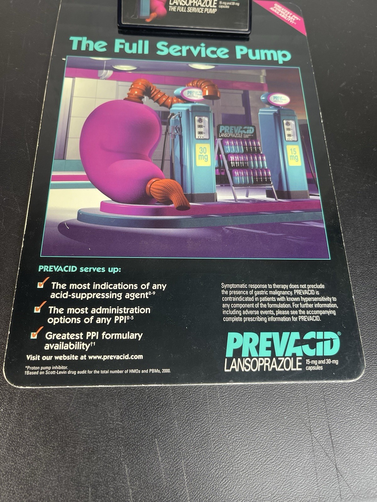 Prevacid Lansoprazole Clipboard Drug Rep Pharmaceutical Promo Advertising