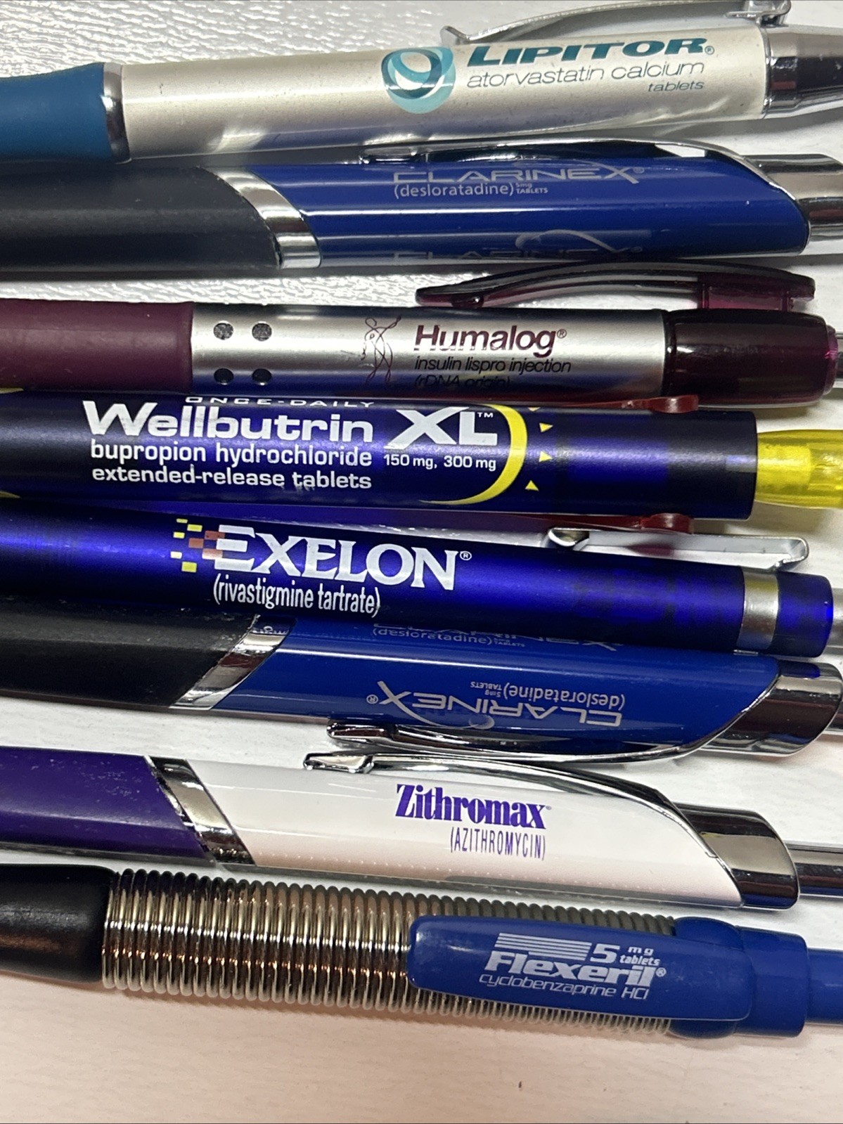 Vintage Pharmaceutical Rep Pens Plastic Lot of 8