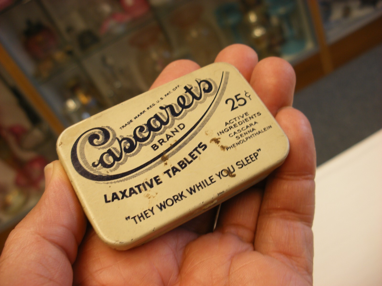 Vtg Medical Pharmacy Quack Cure – Cascarets Laxative Tablets Tin Watkins Co.