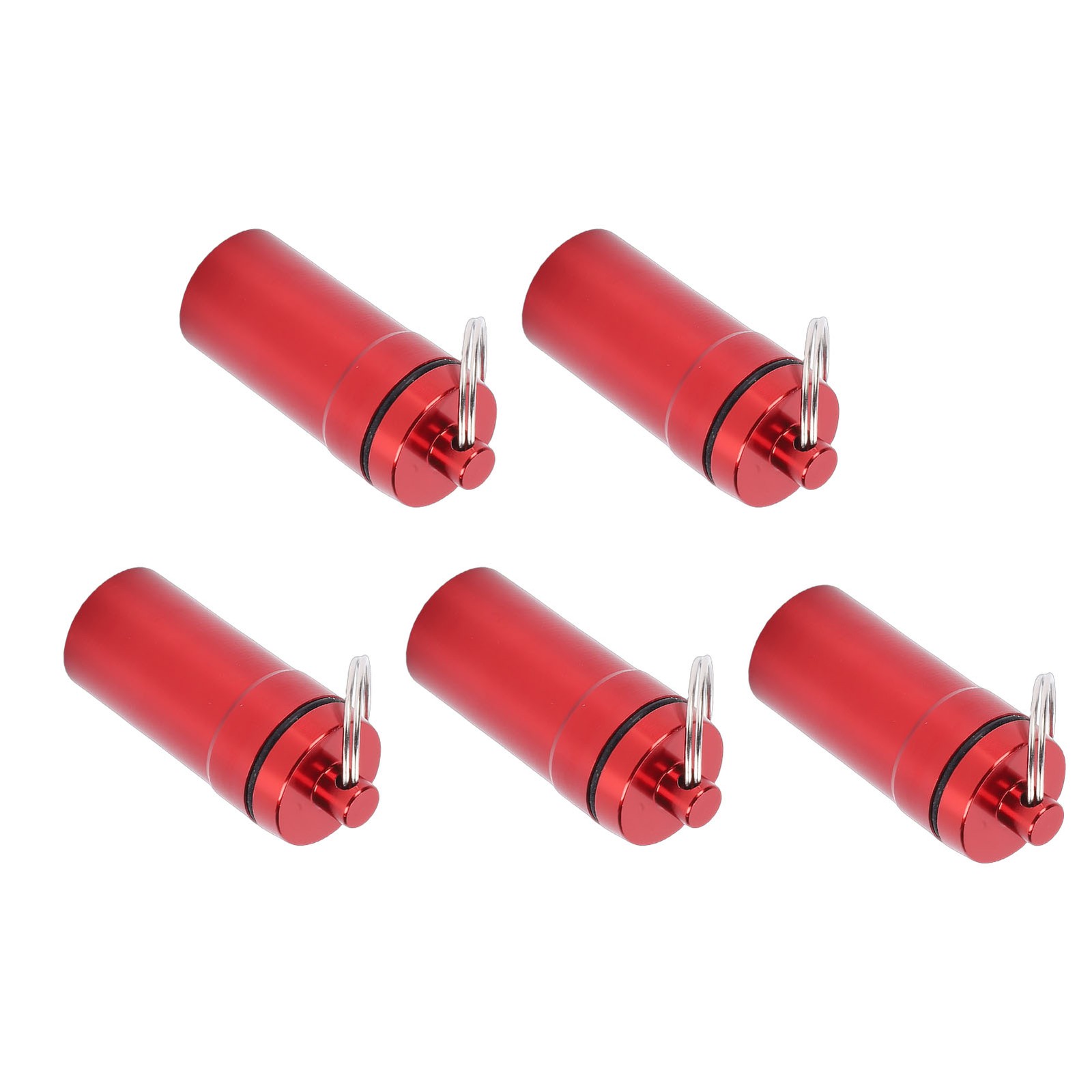 2-5pcs Mini Keychain Tablets Case Water Proof Outdoor Tablets Container Red