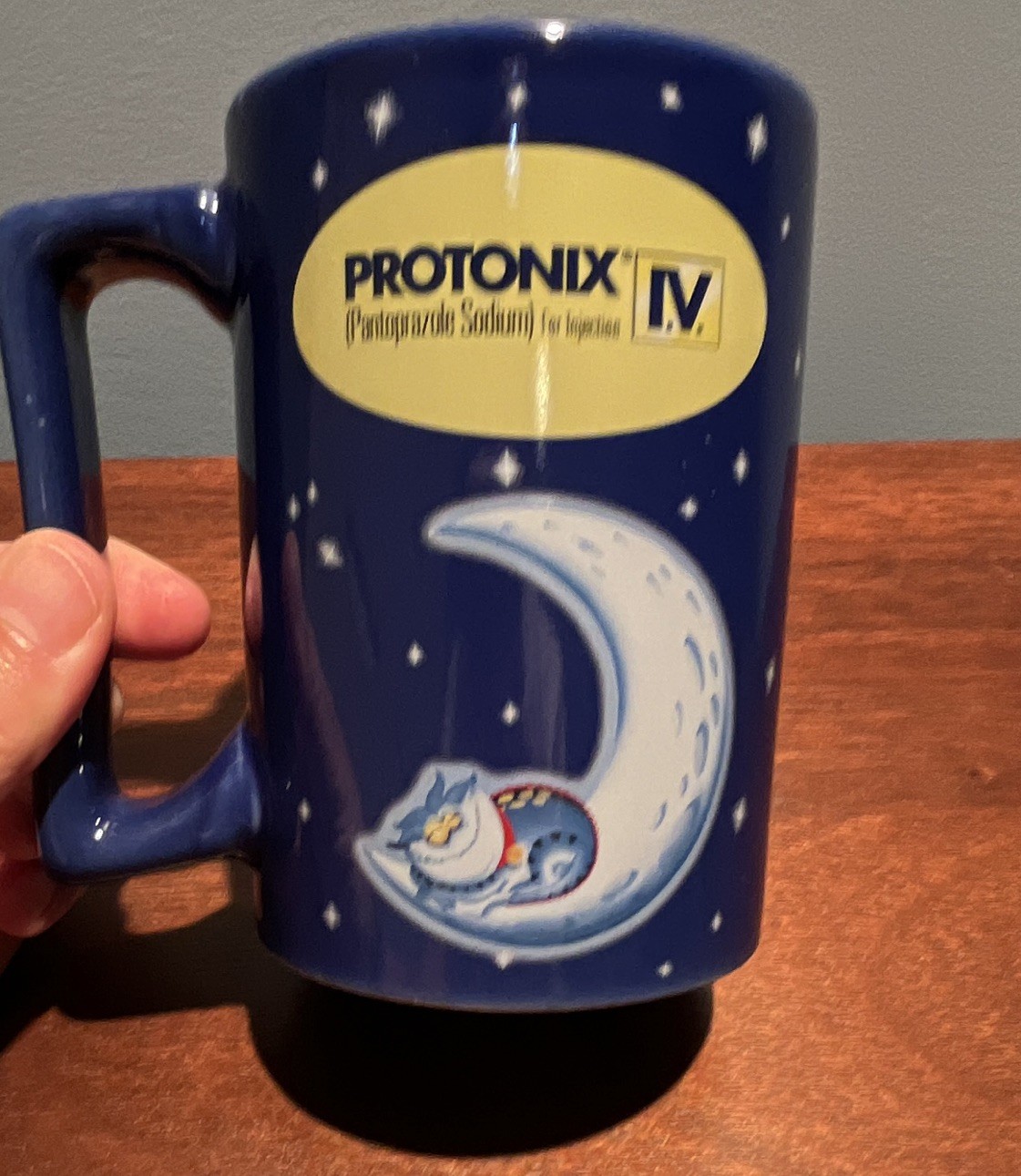 Protonix 40mg / IV Pharmaceutical Drug Rep Large Coffee Mug Blue